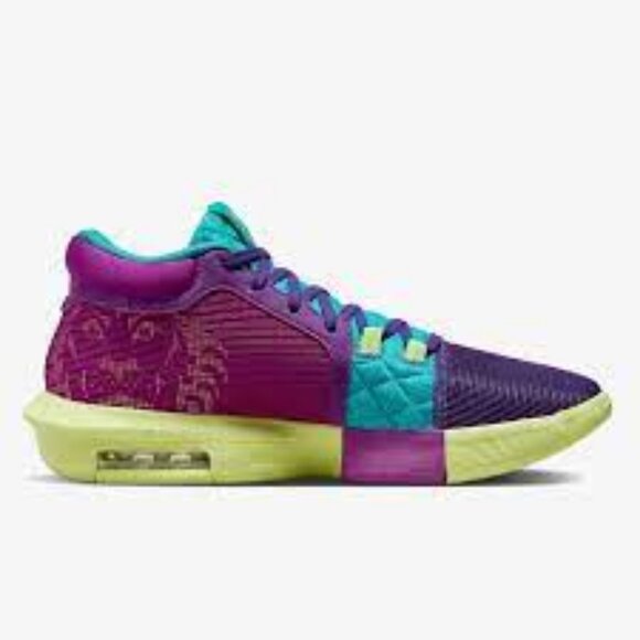 Nike LeBron Witness 8 Basketball Shoes Field Purple/ Cactus Green - Picture 3 of 4